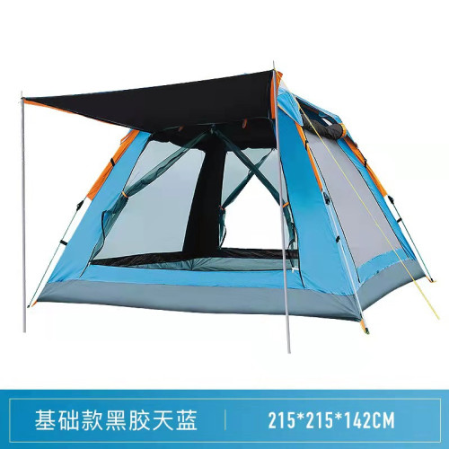 黑膠帳篷夏季野營家用戶外野營全自動帳篷彈簧式速開露營帳篷