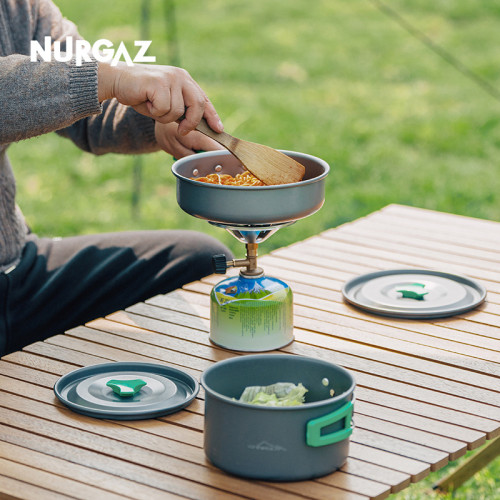 NURGAZ戶外便攜爐頭野營防風一體式野炊爐具液化氣爐具戶外猛火爐