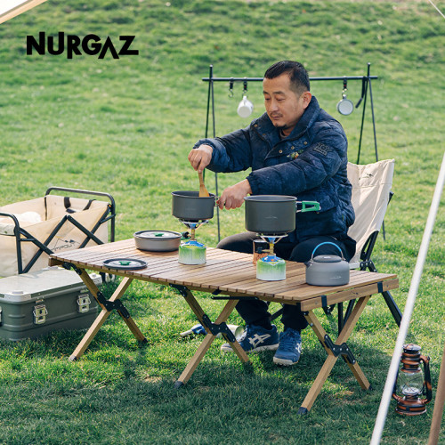 NURGAZ戶外便攜爐頭野營防風一體式野炊爐具液化氣爐具戶外猛火爐