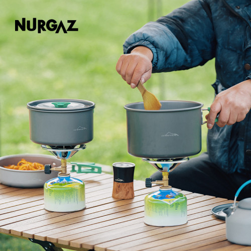 NURGAZ戶外便攜爐頭野營防風一體式野炊爐具液化氣爐具戶外猛火爐