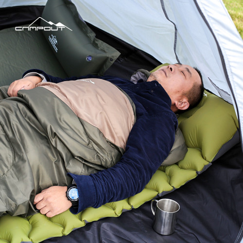 CAMPOUT露營防潮睡墊帳篷單人防潮墊帶枕葫蘆睡墊折曡午休墊睡墊