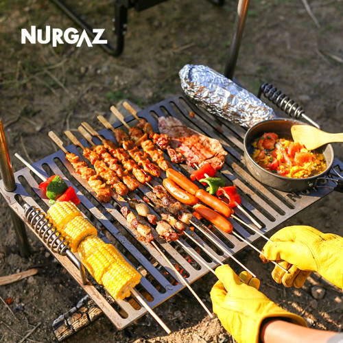 NURGAZ燒烤架燒烤爐戶外野炊爐具露營便攜燒烤架BBQ組裝式鉄架