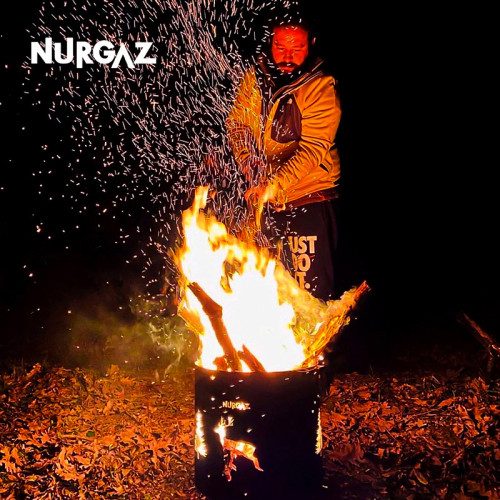NURGAZ戶外露營篝火桶圓形烤火爐燒烤柴爐烽火桶生碳取暖爐野外