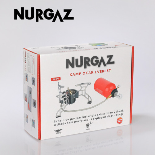 NURGAZ露營油氣兩用爐頭戶外爐具爐頭野營煤氣灶煮茶氣爐炊爐子