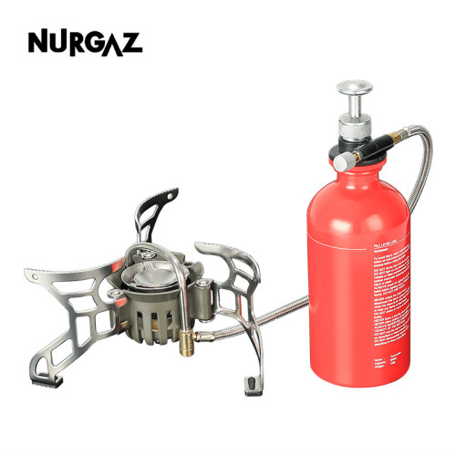 NURGAZ露營油氣兩用爐頭戶外爐具爐頭野營煤氣灶煮茶氣爐炊爐子