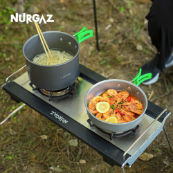 NURGAZ戶外雙頭爐便攜氣爐露營爐具雙灶燃氣爐猛火爐便攜收納包