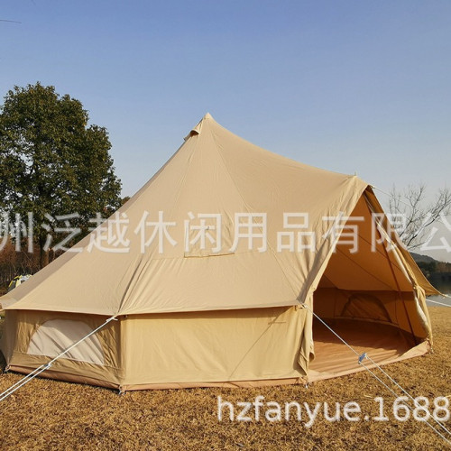 跨境專供戶外野營矇古包帳篷露營天幕尖頂遮陽防雨金字塔營地帳篷