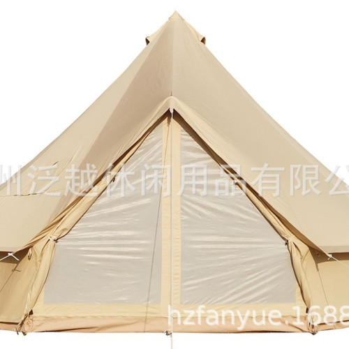 ins網紅棉布尖頂帳篷鍾型篷矇古包戶外輕奢露營防水透氣營地帳篷