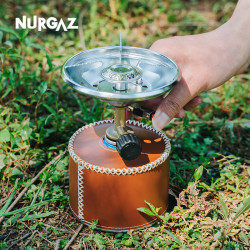 Nurgaz一體式氣爐戶外猛火爐丁烷野餐爐帶點火爐頭迷你便攜小爐頭