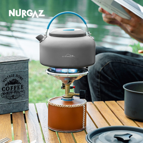 Nurgaz一體式氣爐戶外猛火爐丁烷野餐爐帶點火爐頭迷你便攜小爐頭