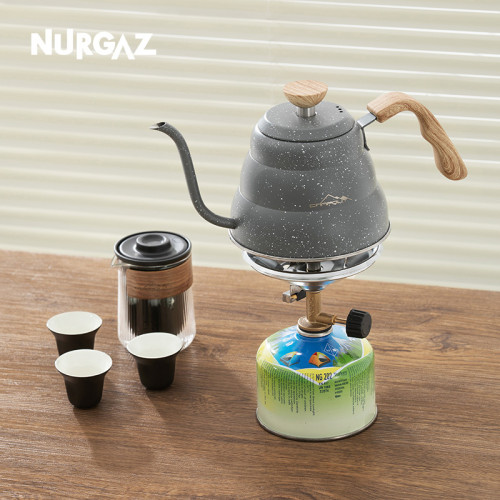 Nurgaz一體式氣爐戶外猛火爐丁烷野餐爐帶點火爐頭迷你便攜小爐頭