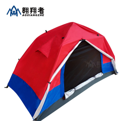 翺翔者紅拼藍消防專用可雙層防雨單人速開帳篷