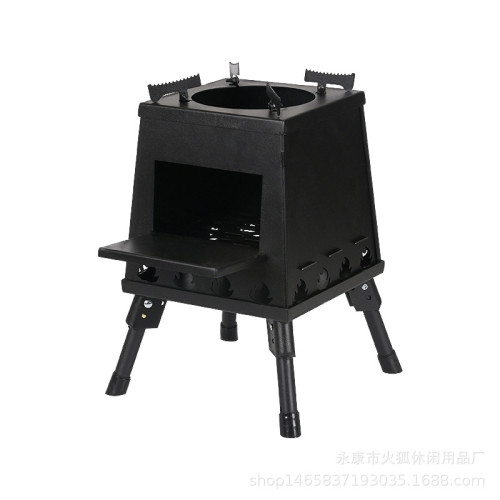 火狐野營防風折曡便攜卡式爐 戶外燒烤露營焚火台野餐爐具批髮