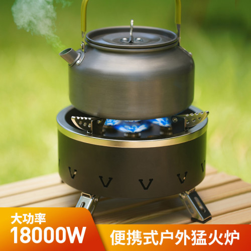 18000W七星猛火爐頭戶外便攜燃氣爐露營大功率野炊爐具野營猛火灶