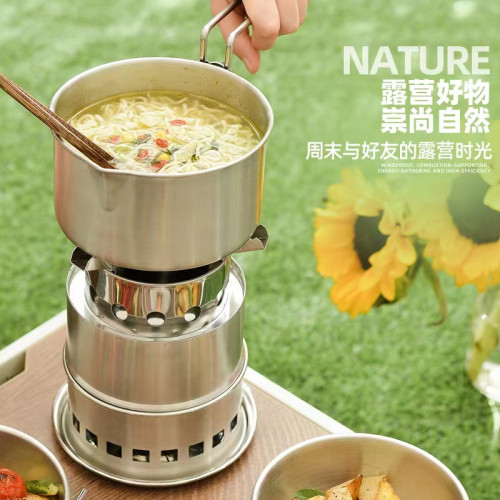 廠家包郵戶外柴火爐便捷式茶爐野營迷你火爐野炊用品裝備不鏽鋼酒