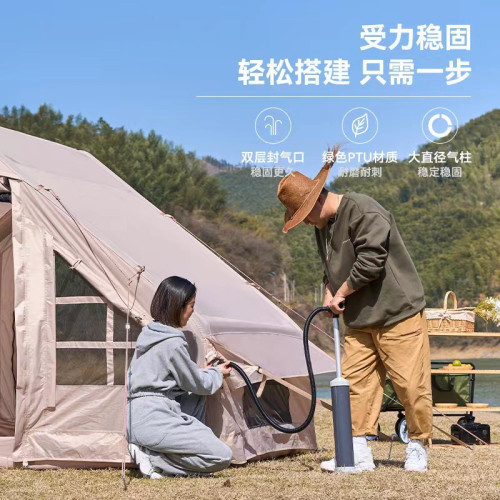戶外充氣帳篷全自動免搭建加厚棉布野營多人防雨超大精緻露營裝備