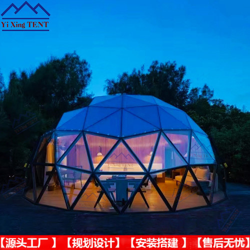 玻璃球形星空房民宿 圓形玻璃酒店帳篷 廣州出售6m戶外陽光房