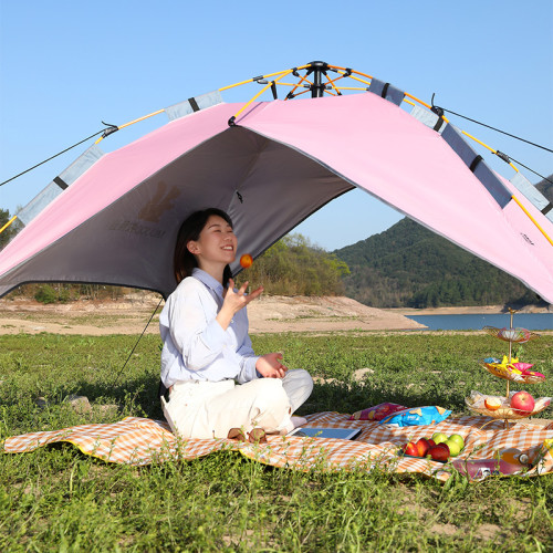 牧蕉迪粉色帳篷全自動彈開可攜式家庭戶外野餐防雨公園露營