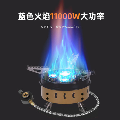戶外露營便攜爐頭野炊燃氣灶大功率五頭爐卡式爐燒烤爐具防風氣爐