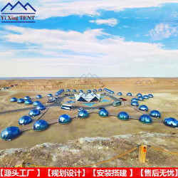 戈壁灘主題網紅星空房酒店民宿沙漠風情創意穹頂球形玻璃屋太空艙