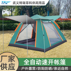 戶外露營帳篷全自動速開旅行家庭帳篷防蚊防曬可攜式折曡四面帳篷