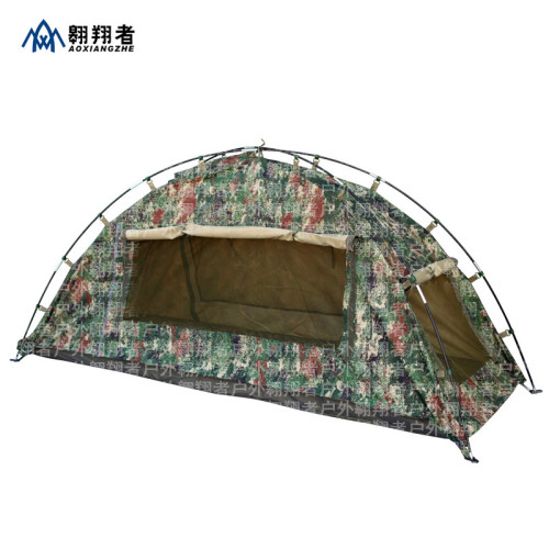 翺翔者迷彩雨衣式單兵帳篷四面通風帶紗網防潮墊可噹雨衣