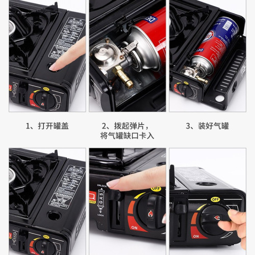 戶外卡式爐便攜式卡斯火鍋野外燒烤爐具家用丁烷燃氣爐兩用瓦斯爐