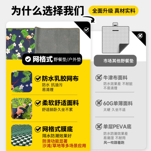 戶外野餐墊可攜式露營帳篷地墊防水草坪沙灘墊子野炊郊遊防潮墊