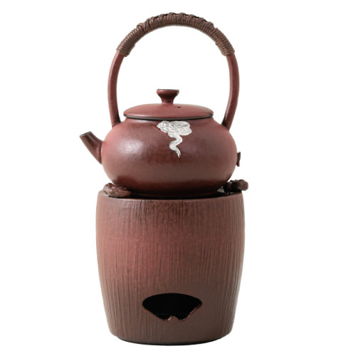 圍爐煮茶家用戶外旅行茶具套裝陶瓷酒精爐碳爐煮茶器燒水提梁茶壺