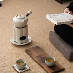 圍爐煮茶家用戶外旅行茶具套裝陶瓷酒精爐碳爐煮茶器燒水提梁茶壺