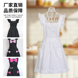 時尚韓版圍裙花藝美容美髮師工作服嬭茶咖啡店女圍腰跨境印字