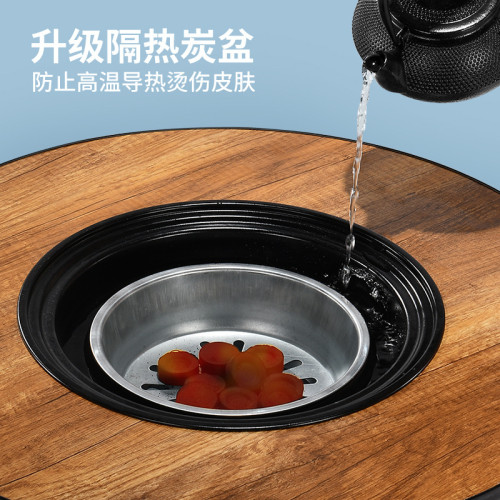 圍爐煮茶桌烤火爐盆套裝家用冬天碳炭烤爐燒烤架桌子戶外器具全套