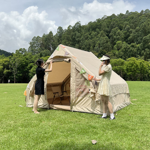 戶外野營快速充氣帳篷加厚防雨折曡可攜式精緻露營野餐用品裝備