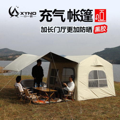 充氣帳篷戶外3-4-5-8人露營裝備野營過夜加厚防雨防曬兩室小屋帳