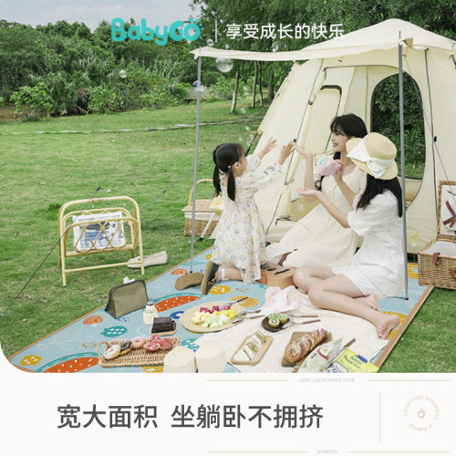 babygo戶外防水防潮墊草坪露營地墊折曡便攜隔熱兒童野餐墊子進口