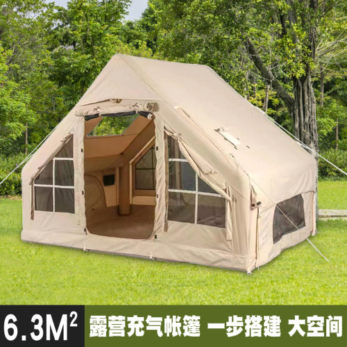 6.3㎡自駕遊加厚防雨露營充氣帳篷戶外充氣小屋野外野營帳篷