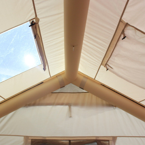 野外露營帳篷戶外可攜式自動快速防雨營地野餐小屋型棉布充氣帳篷