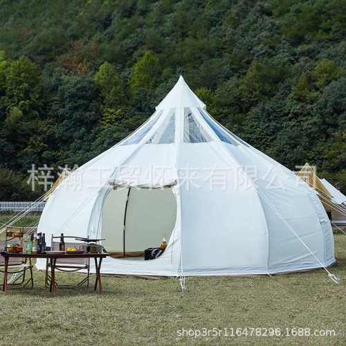 蓮花帳篷戶外水滴星空帳篷防暴雨防風野營棉布牛津布四季球形帳