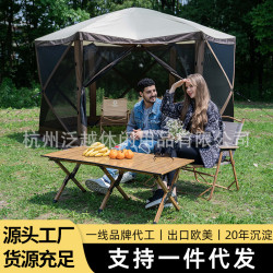 戶外露營帳篷 防蚊網紗自動速開帳篷 草原可攜式庭院室外遮陽棚