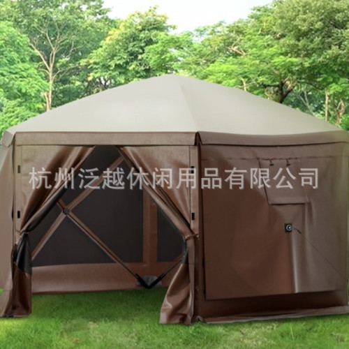 戶外露營帳篷 防蚊網紗自動速開帳篷 草原可攜式庭院室外遮陽棚