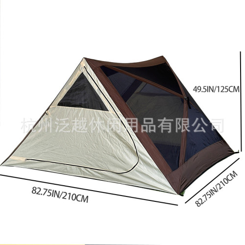 三角帳沙灘帳篷便攜式戶外露營金字塔折曡帳篷全自動三秒速開帳篷
