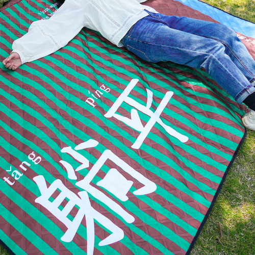 戶外野餐墊帆布絨布可攜式防水加厚防潮墊草坪野炊春遊超音波地墊