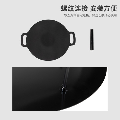 燒烤架鑄鉄氮化烤磐支架老式野炊鉄鍋煎鍋烤肉磐自助野營炊具