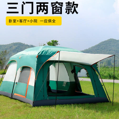 跨境熱賣露營帳篷戶外3-4人二室一厛5-8人兩室10人大帳篷廠家批髮