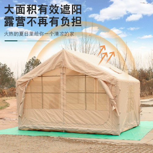 8平米充氣帳篷戶外露營過夜防雨厚露營大房間一房一室野外小屋