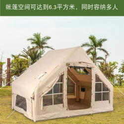6.3平充氣帳篷戶外野營過夜防雨加厚露營防風防曬屋型屋脊