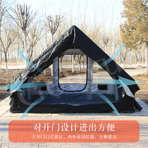 戶外露營充氣帳篷加厚牛津布可攜式防雨野營搭建帳篷小屋