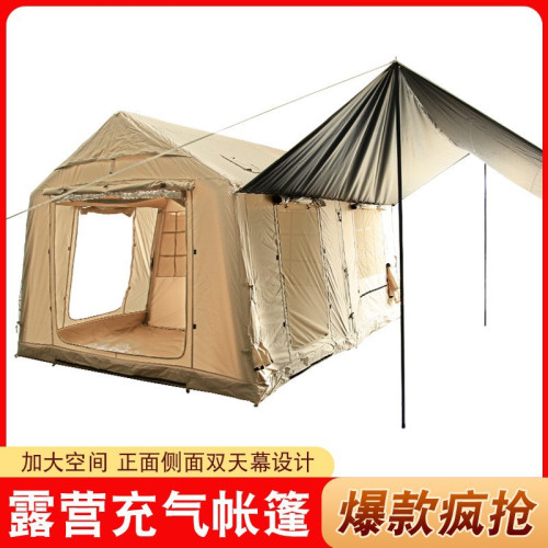 12平充氣帳篷戶外折曡便攜式露營全套過夜防雨帳篷小屋