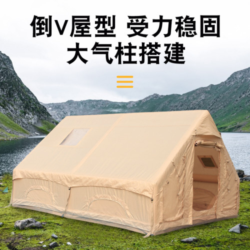 充氣帳大空間一體式防風雨露營免搭全自動帳篷屋脊帳