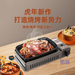便攜式燒烤爐三合一多功能家庭家用戶外野炊烤肉烤串烤磐氣爐